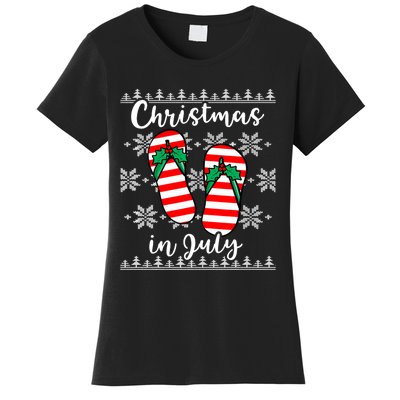 Christmas In July Ugly Christmas Flip Flops Women's T-Shirt