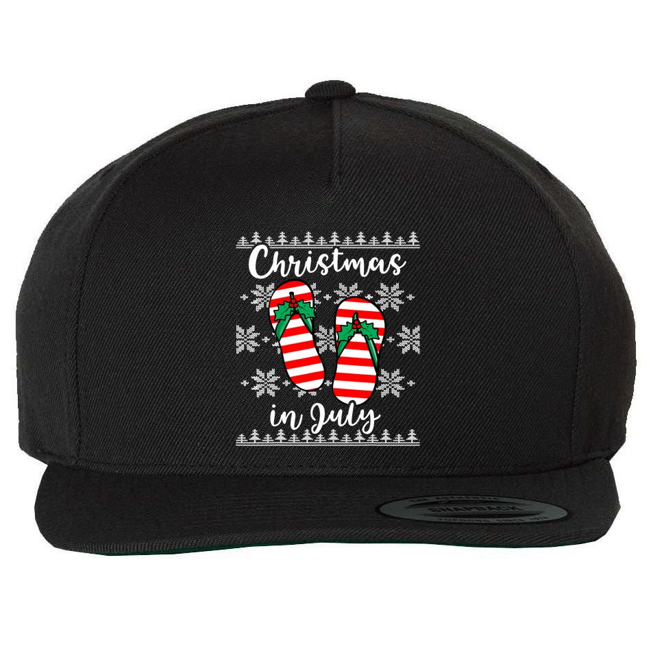 Christmas In July Ugly Christmas Flip Flops Wool Snapback Cap