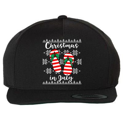 Christmas In July Ugly Christmas Flip Flops Wool Snapback Cap