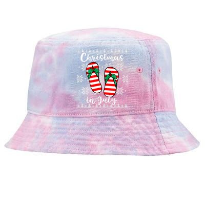 Christmas In July Ugly Christmas Flip Flops Tie-Dyed Bucket Hat