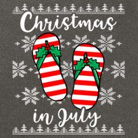 Christmas In July Ugly Christmas Flip Flops Cotton Canvas Backpack