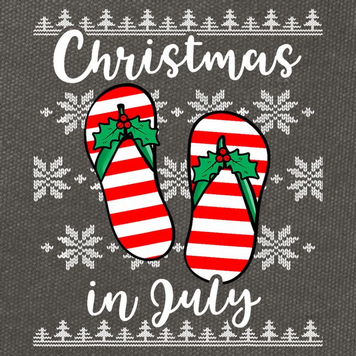 Christmas In July Ugly Christmas Flip Flops Cotton Canvas Backpack