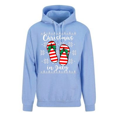 Christmas In July Ugly Christmas Flip Flops Unisex Surf Hoodie