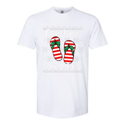 Christmas In July Ugly Christmas Flip Flops Softstyle CVC T-Shirt