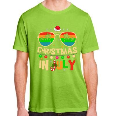 Christmas In July Beach Surf Santa Summer Tree Adult ChromaSoft Performance T-Shirt