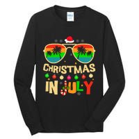 Christmas In July Beach Surf Santa Summer Tree Tall Long Sleeve T-Shirt