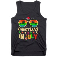 Christmas In July Beach Surf Santa Summer Tree Tank Top