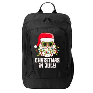 christmas in july santa hat sunglasses beach summer City Backpack