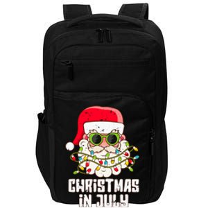 christmas in july santa hat sunglasses beach summer Impact Tech Backpack