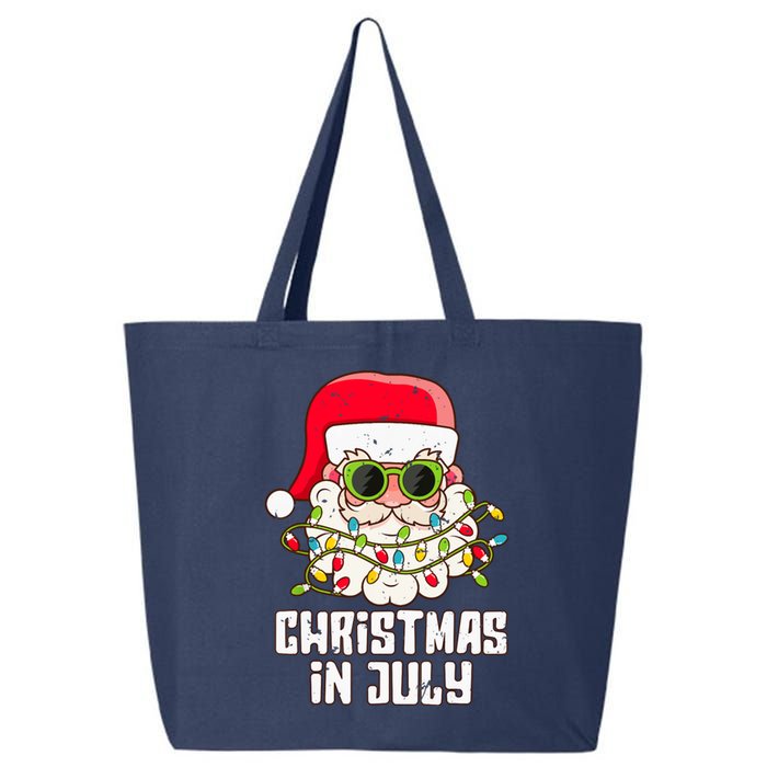 christmas in july santa hat sunglasses beach summer 25L Jumbo Tote