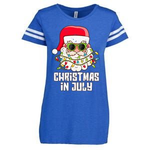 christmas in july santa hat sunglasses beach summer Enza Ladies Jersey Football T-Shirt