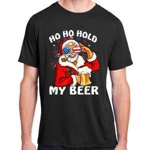 Christmas In July | Santa Ho Ho Hold My Beer Adult ChromaSoft Performance T-Shirt