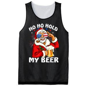 Christmas In July | Santa Ho Ho Hold My Beer Mesh Reversible Basketball Jersey Tank