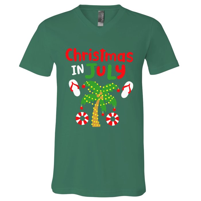 Christmas in July Funny Summer Xmas V-Neck T-Shirt