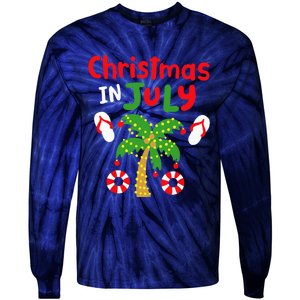 Christmas in July Funny Summer Xmas Tie-Dye Long Sleeve Shirt