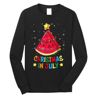 Christmas In July Watermelon Xmas Tree Summer Long Sleeve Shirt