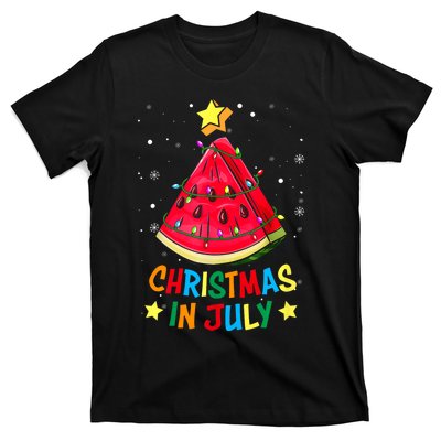 Christmas In July Watermelon Xmas Tree Summer T-Shirt