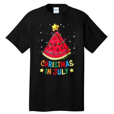 Christmas In July Watermelon Xmas Tree Summer Tall T-Shirt