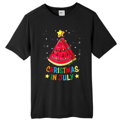 Christmas In July Watermelon Xmas Tree Summer Tall Fusion ChromaSoft Performance T-Shirt