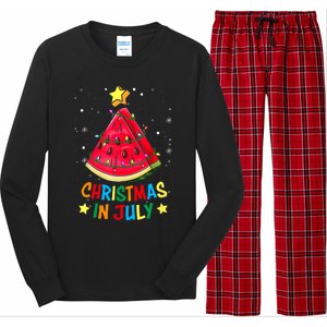 Christmas In July Watermelon Xmas Tree Summer Long Sleeve Pajama Set