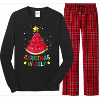 Christmas In July Watermelon Xmas Tree Summer Long Sleeve Pajama Set