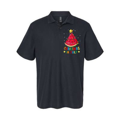 Christmas In July Watermelon Xmas Tree Summer Softstyle Adult Sport Polo