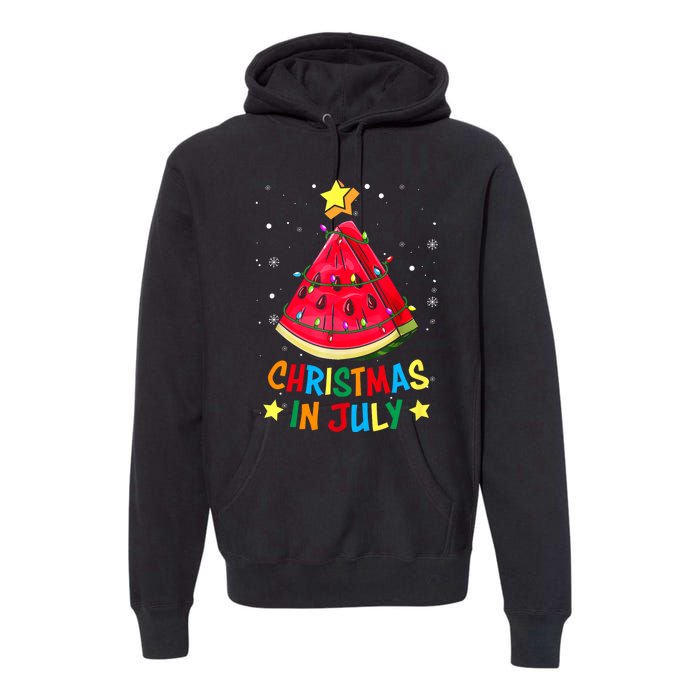 Christmas In July Watermelon Xmas Tree Summer Premium Hoodie