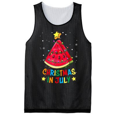 Christmas In July Watermelon Xmas Tree Summer Mesh Reversible Basketball Jersey Tank