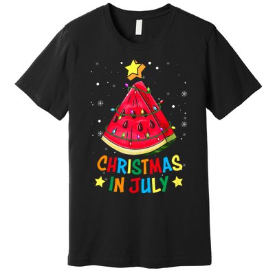 Christmas In July Watermelon Xmas Tree Summer Premium T-Shirt