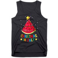 Christmas In July Watermelon Xmas Tree Summer Tank Top