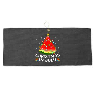 Christmas In July Watermelon Christmas Tree Summer Vacation Large Microfiber Waffle Golf Towel