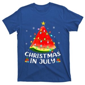 Christmas In July Watermelon Christmas Tree Summer Vacation T-Shirt