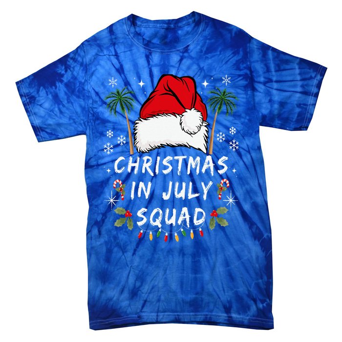 Christmas In July Squad Funny Summer Xmas Tie-Dye T-Shirt