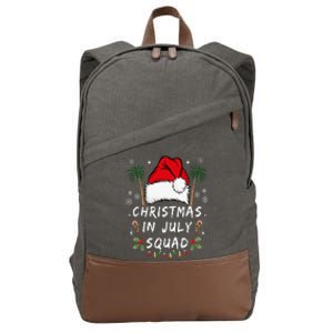 Christmas In July Squad Funny Summer Xmas Cotton Canvas Backpack