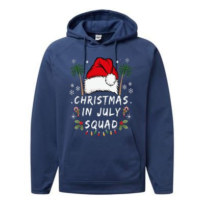 Christmas In July Squad Funny Summer Xmas Performance Fleece Hoodie