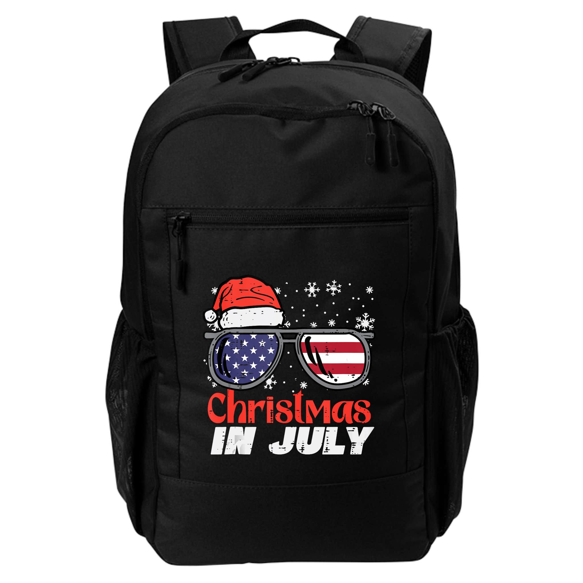 Christmas In July Us Flag Santa Patriot Tank Top Backpack