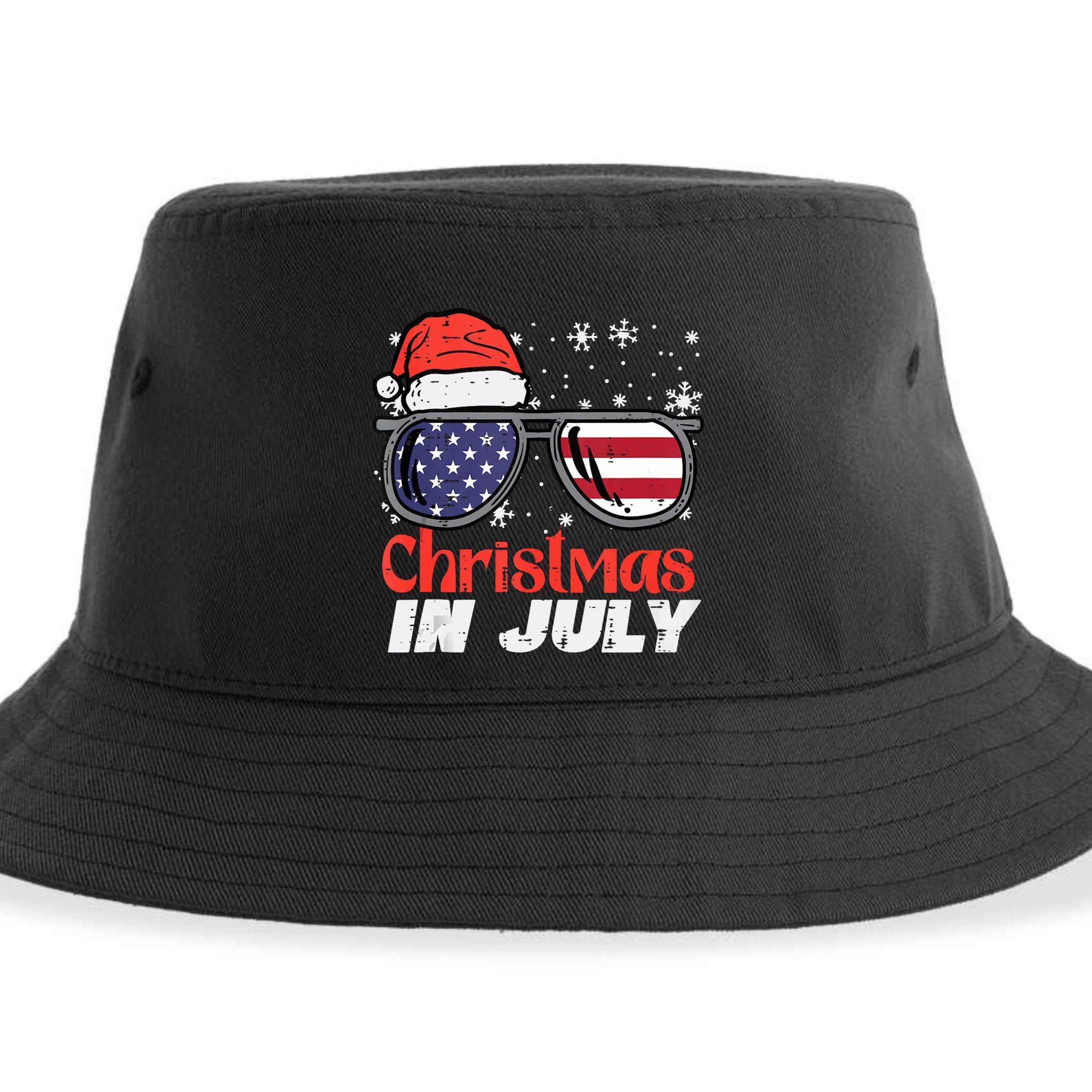 Christmas In July Us Flag Santa Patriot Tank Top Sustainable Bucket Hat