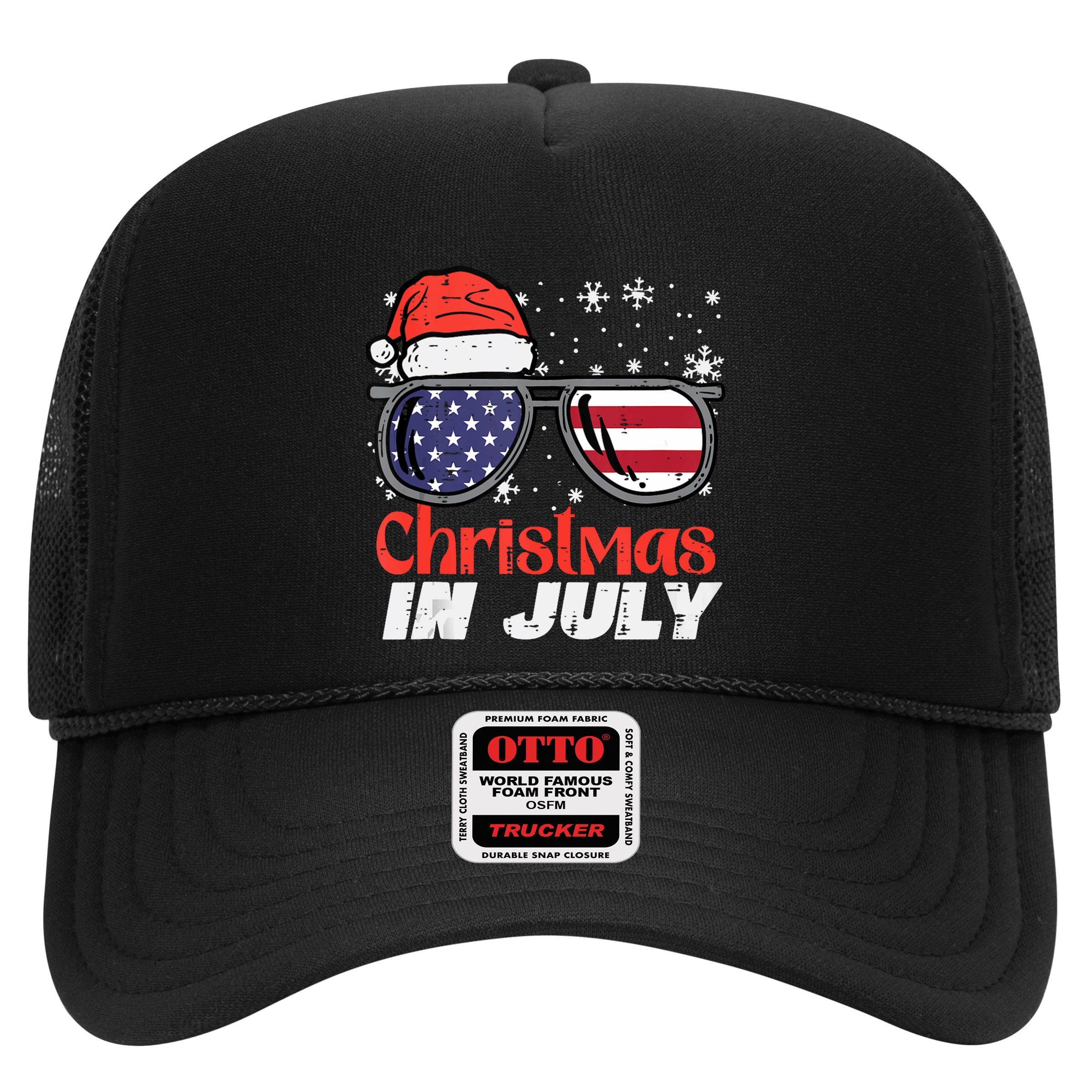 Christmas In July Us Flag Santa Patriot Tank Top Hat