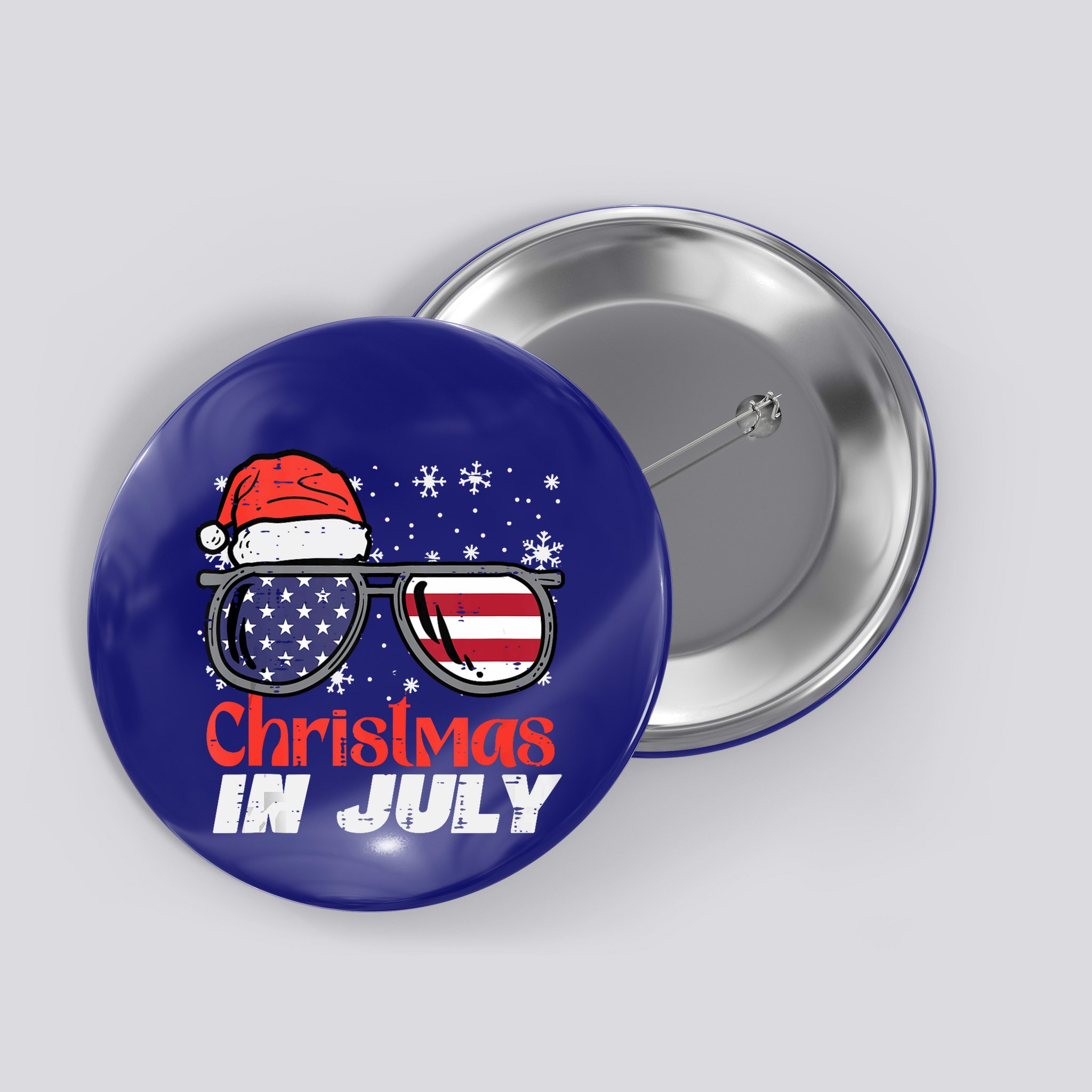 Christmas In July Us Flag Santa Patriot Tank Top Button
