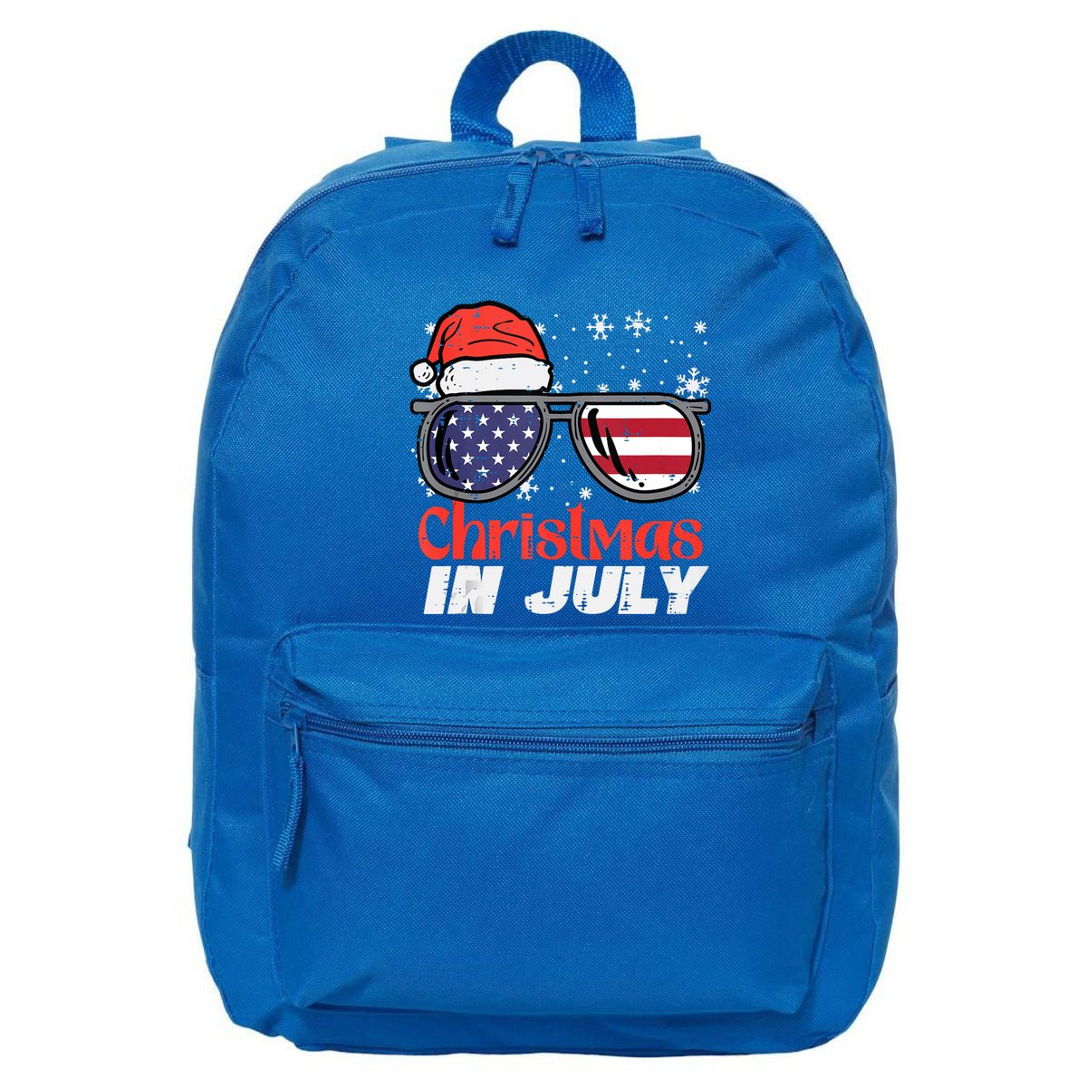 Christmas In July Us Flag Santa Patriot Tank Top 16 in Basic Backpack