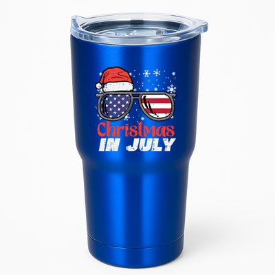 Christmas In July Us Flag Santa Patriot Tank Top Tumbler