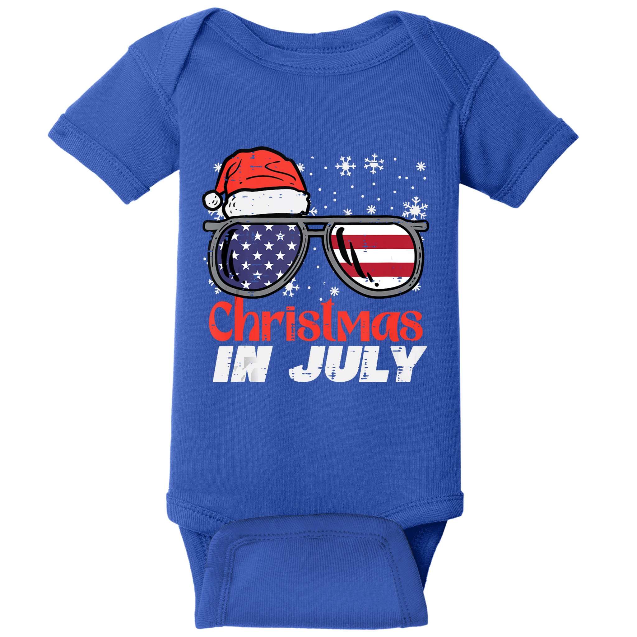 Christmas In July Us Flag Santa Patriot Tank Top Baby Bodysuit