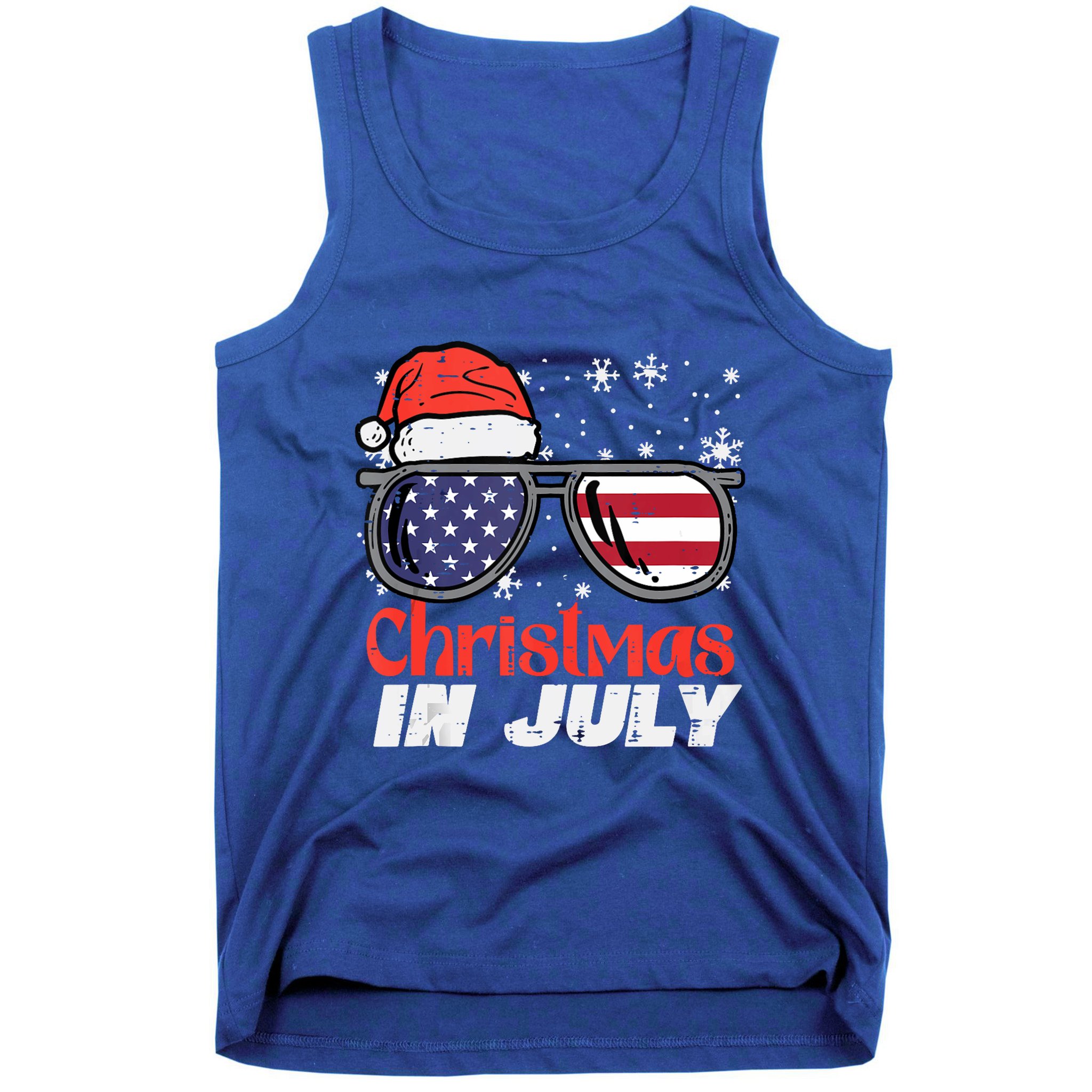 Christmas In July Us Flag Santa Patriot Tank Top Tank Top