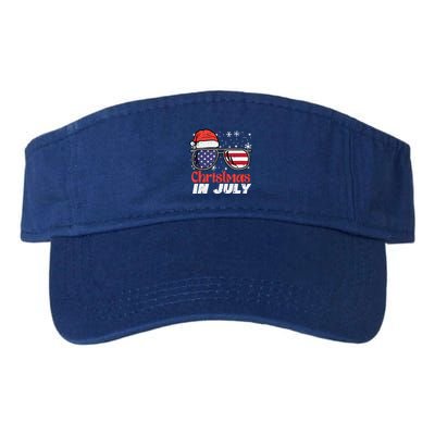 Christmas In July Us Flag Santa Patriot Tank Top Visor