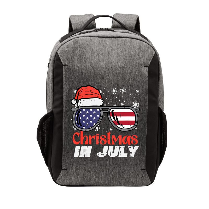 Christmas In July Us Flag Santa Patriot Tank Top Vector Backpack