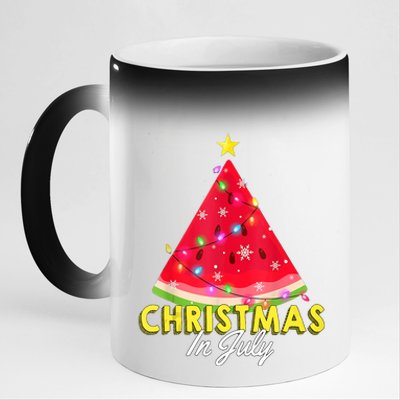 Christmas In July Watermelon Xmas Tree Summer M Tank Top 11oz Black Color Changing Mug