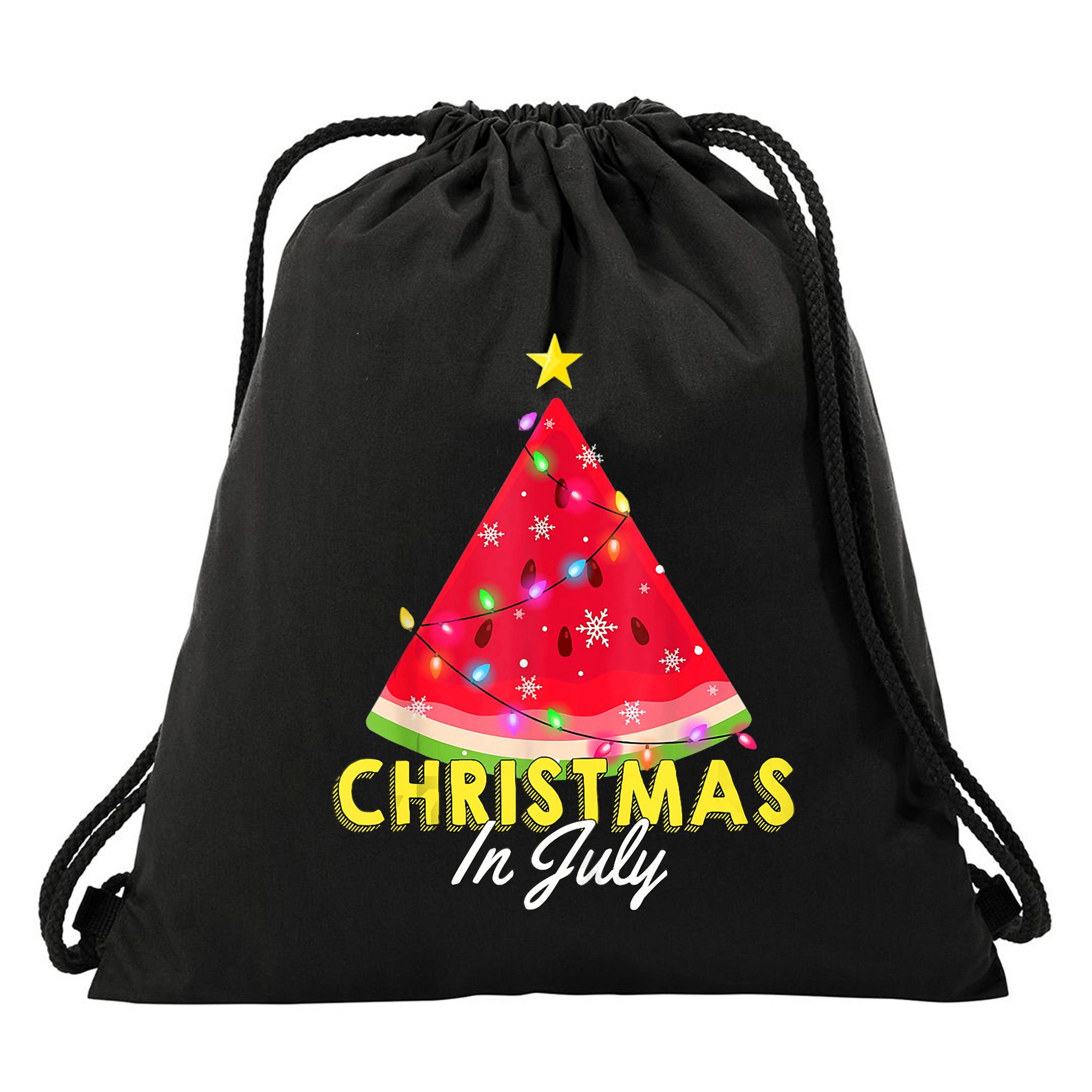 Christmas In July Watermelon Xmas Tree Summer M Tank Top Drawstring Bag