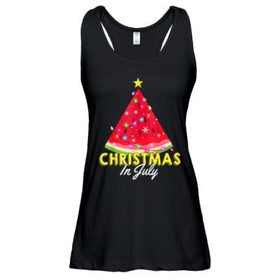 Christmas In July Watermelon Xmas Tree Summer M Tank Top Ladies Essential Flowy Tank