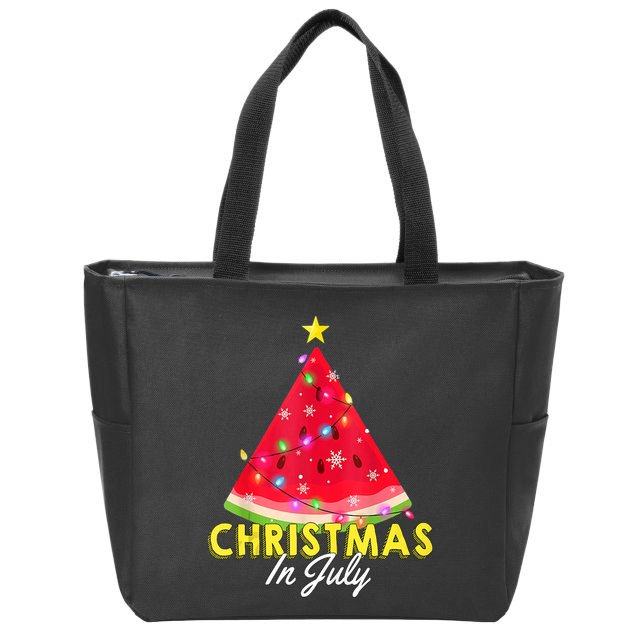 Christmas In July Watermelon Xmas Tree Summer M Tank Top Zip Tote Bag
