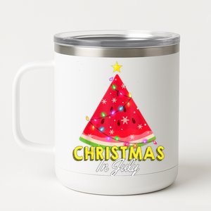 Christmas In July Watermelon Xmas Tree Summer M Tank Top 12 oz Stainless Steel Tumbler Cup